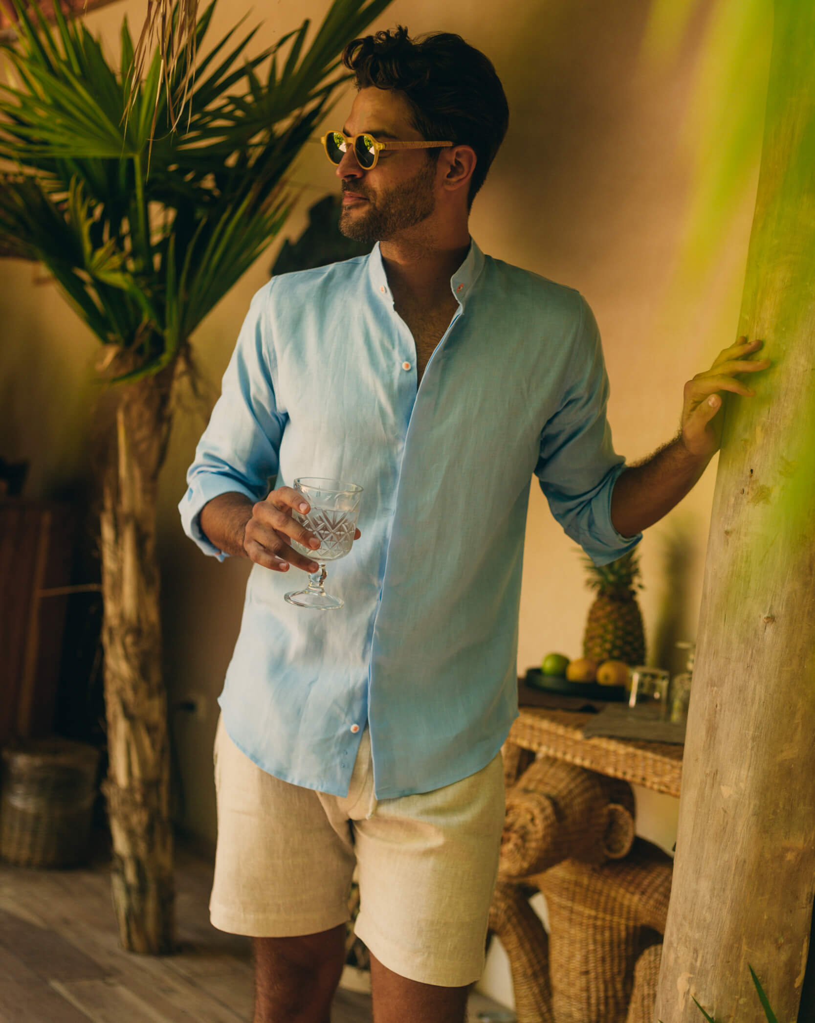 CAPRI Linen Bermudas - Light Sand - CRASQI