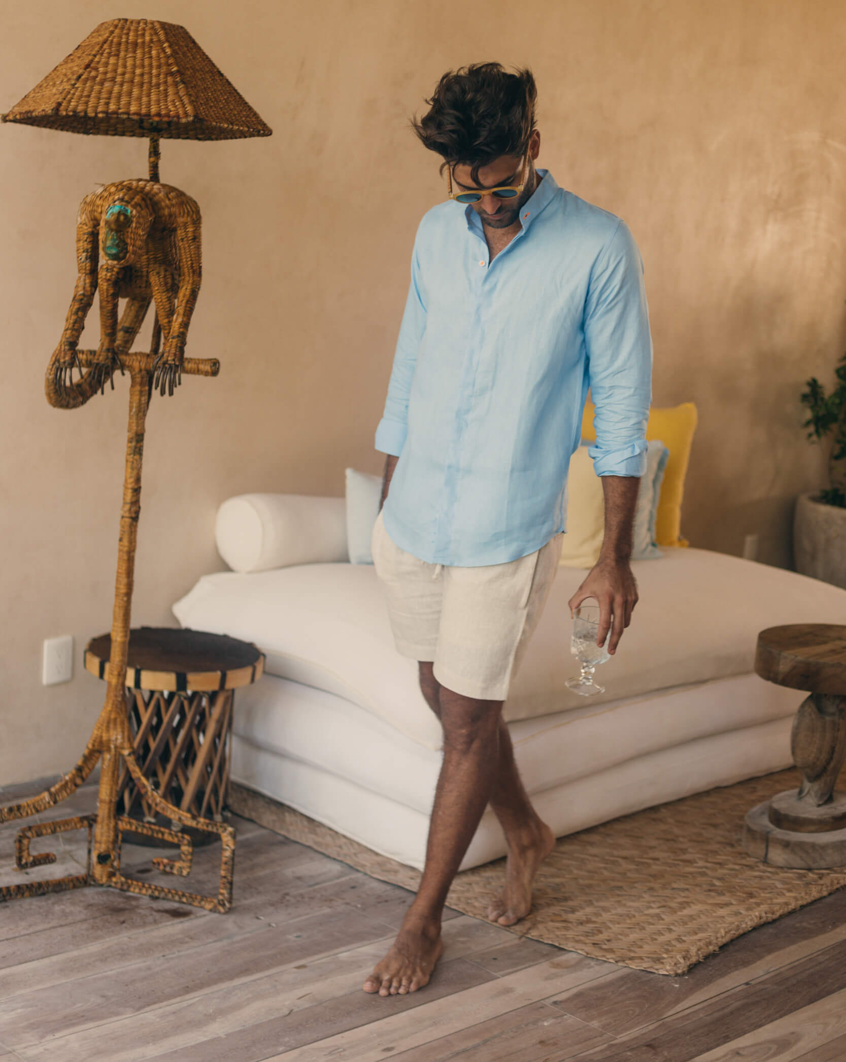 CAPRI Linen Bermudas - Light Sand - CRASQI