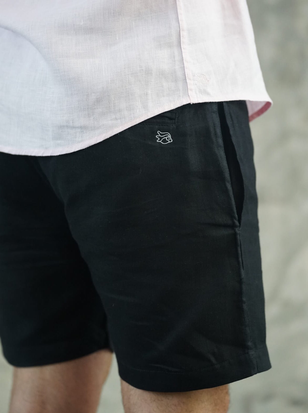 CAPRI Linen Bermudas - Black - CRASQI