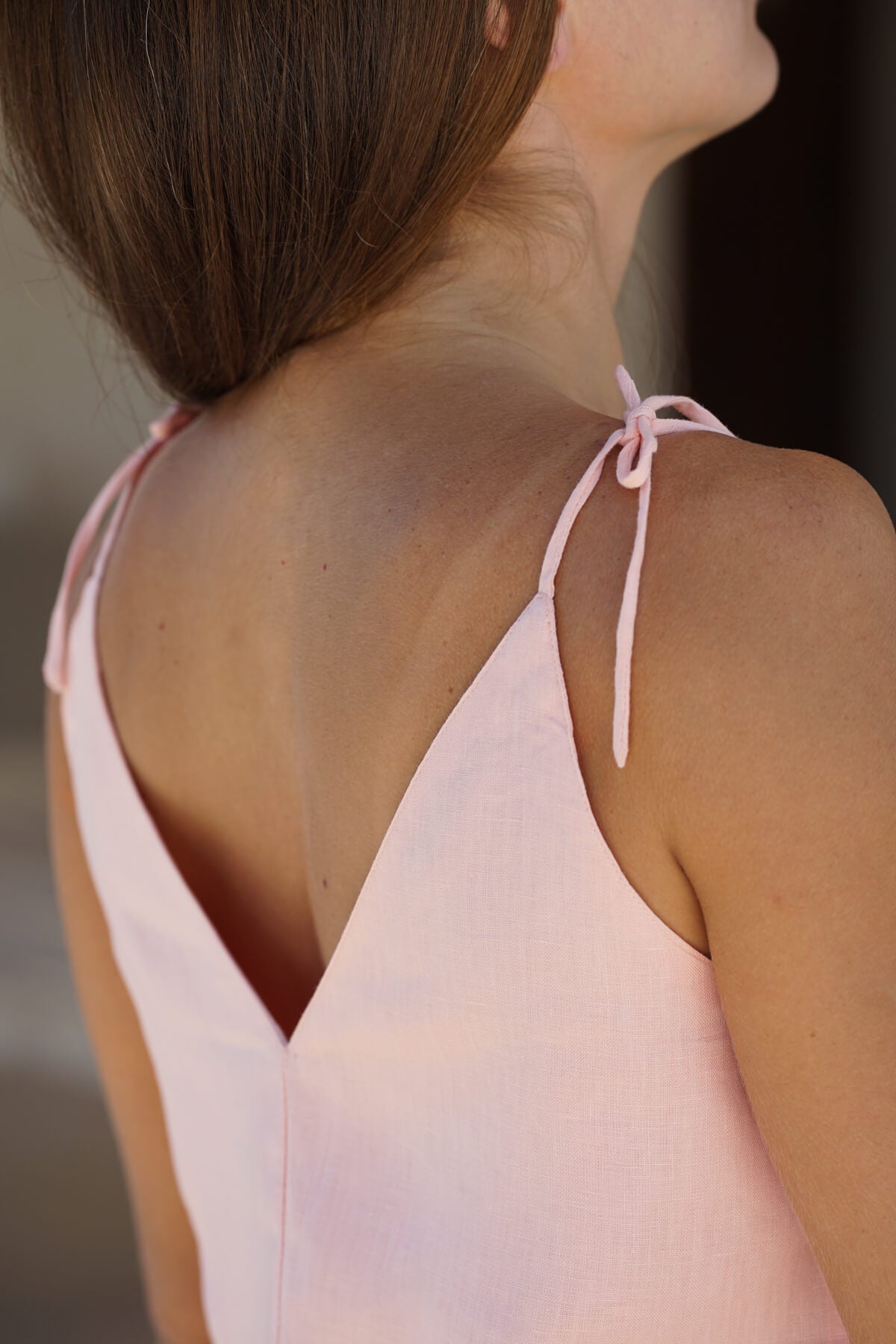 BORA-BORA Linen Dress - Salmon - CRASQI