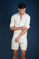 MENORCA Linen Shirt - Sand/Sand - CRASQI