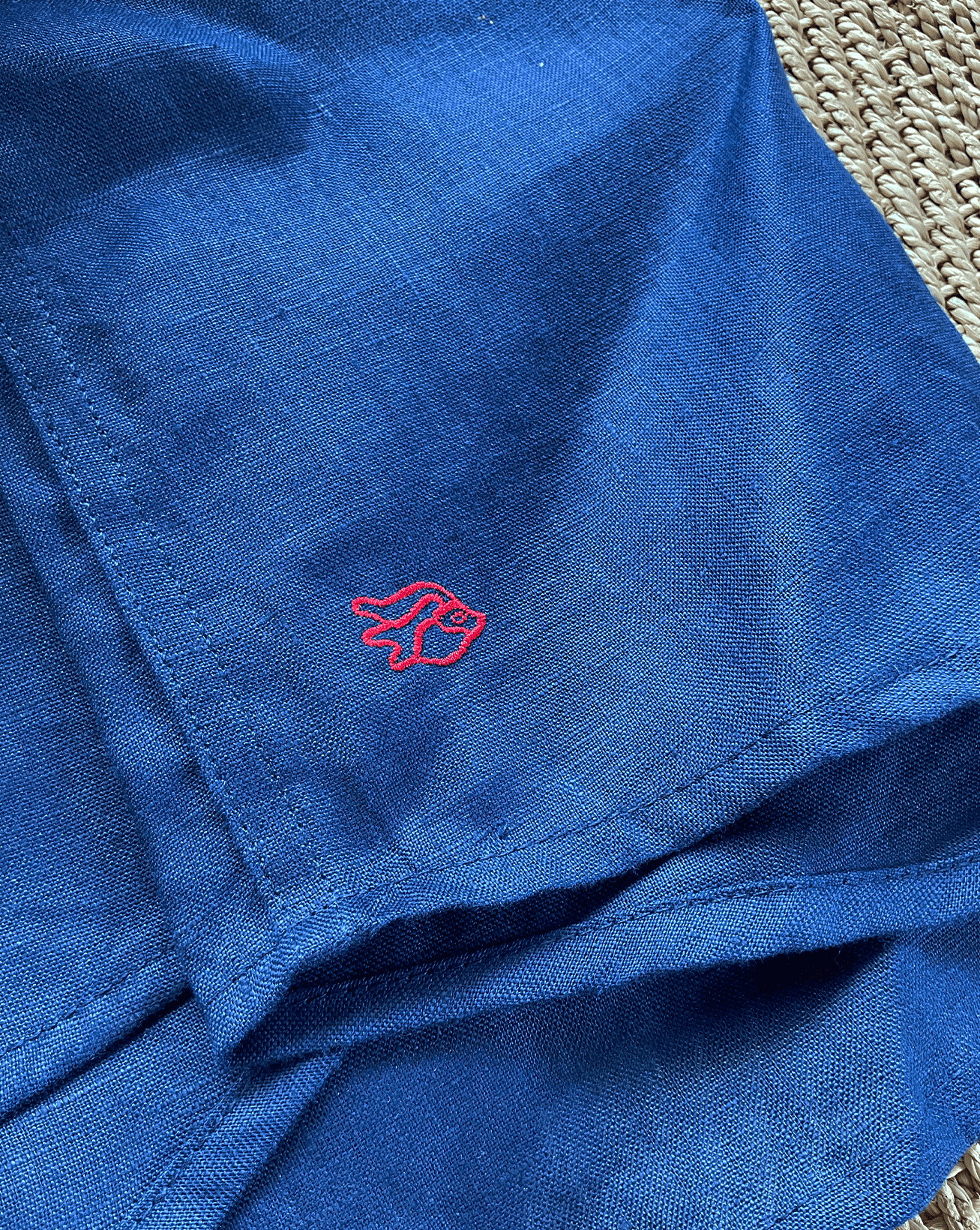 MENORCA Linen Shirt - Navy/Red - CRASQI