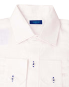 MARBELLA Linen Shirt - White/Royal Blue - CRASQI