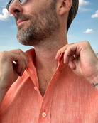 MALLORCA Linen Shirt - Sunrise Orange/Neon Orange - CRASQI