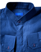 MENORCA Linen Shirt - Navy/Red - CRASQI