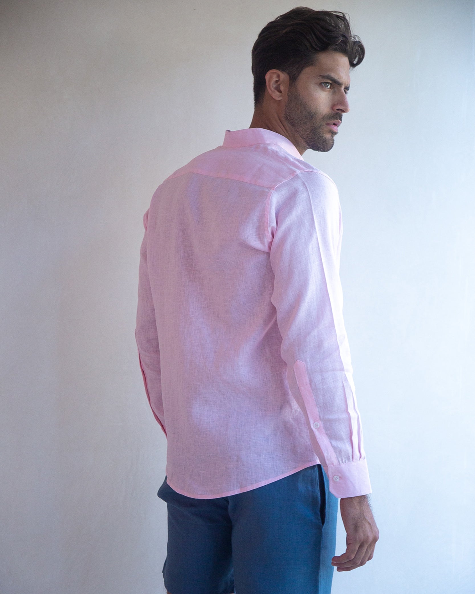 MENORCA Linen Shirt - Light Pink/Light Pink - CRASQI